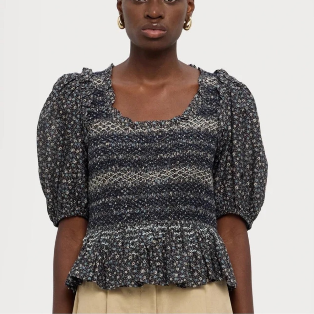 Sea New York Maia smocked blouse